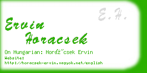 ervin horacsek business card